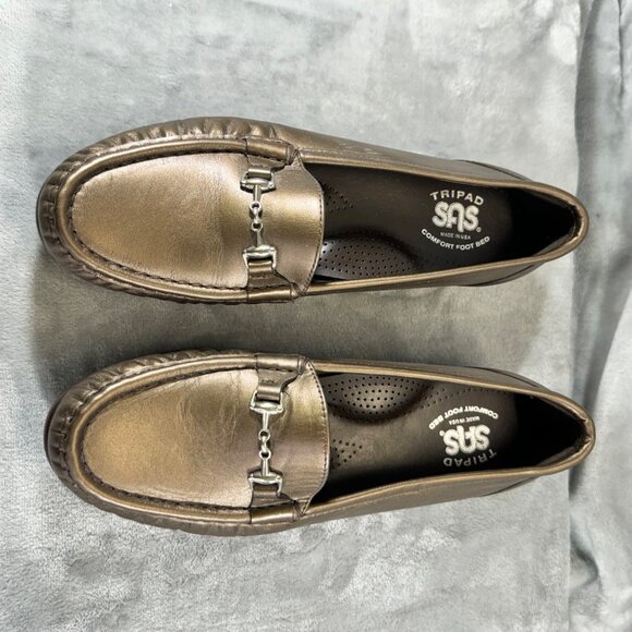 SAS womens shoes size 8M bronze all day comfort loafers slip on - Picture 9 of 16